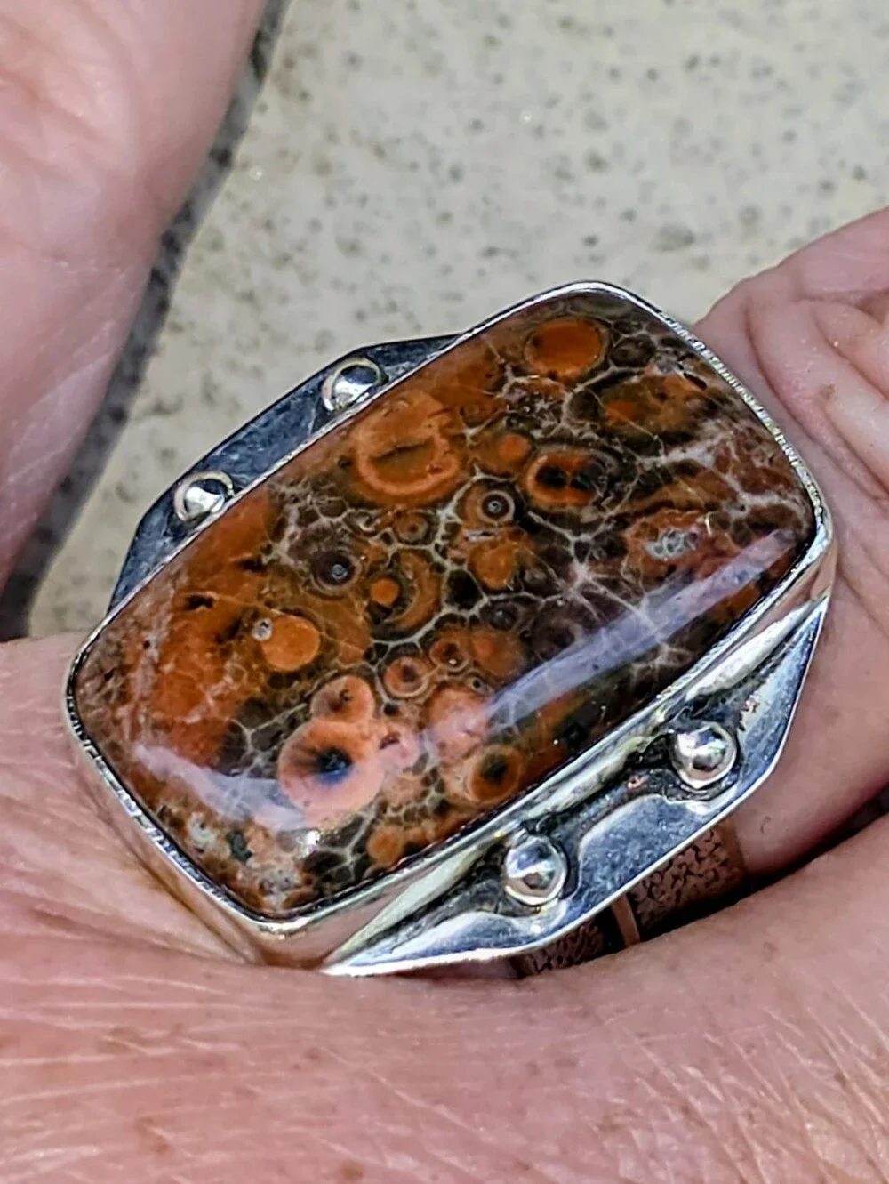 Cherry Creek Jasper Gemstone Ring In 925 Sterling Silver (7)